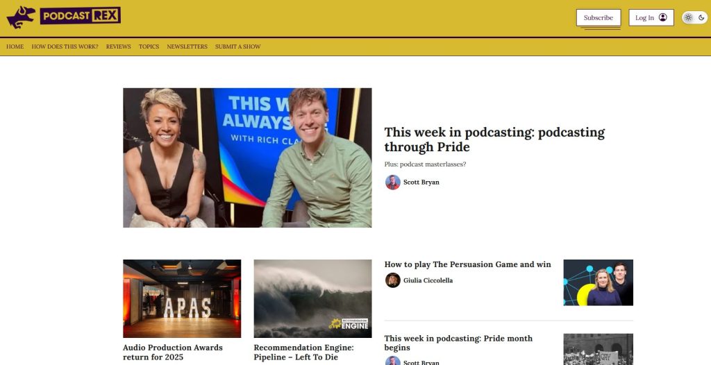Podcast Rex podcast newsletter