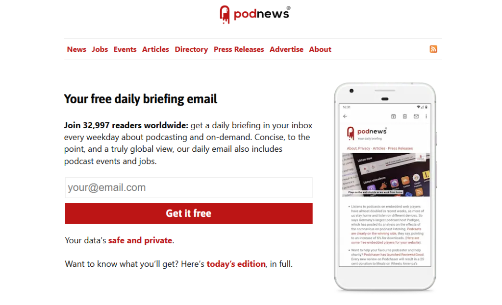 Podnews podcast newsletter