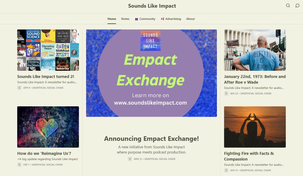 Sounds Like Impact podcast newsletter
