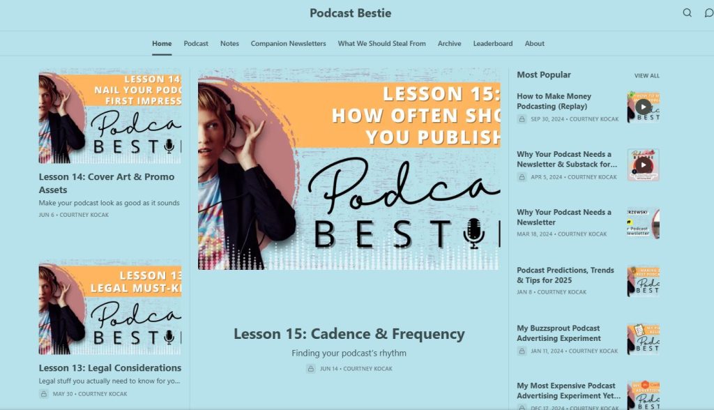 Podcast Bestie podcast newsletters