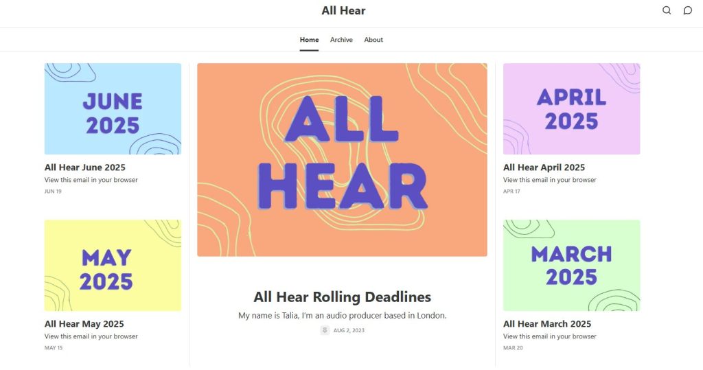 All Hear Podcast Newsletter