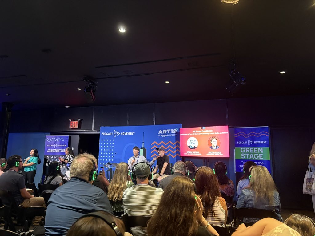 “From Tape to Feed: 20 Years of Podcasting, Public Radio and Music” featuring Robin Hilton (Host, All Songs Considered) and Jacob Ganz (Chief Music Editor, NPR)